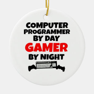 Datorprogrammerare för spelare julgransprydnad keramik