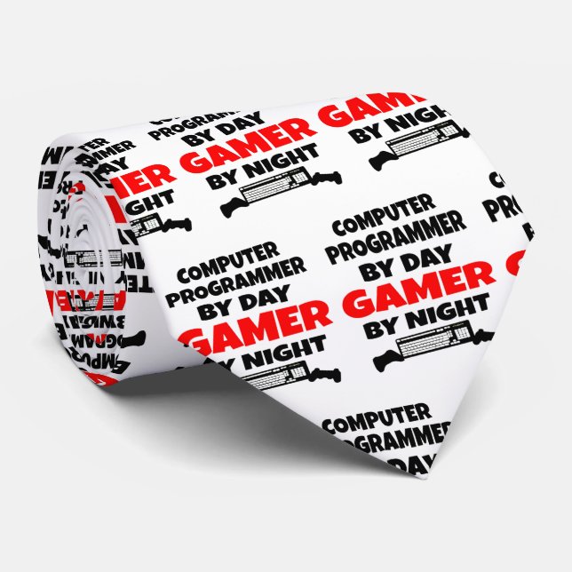 Datorprogrammerare Kärlek spelar videospel Slips (Rullad)