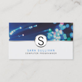 Datorprogrammerarens IT-kunskaper Fiber Optic Ljus Visitkort