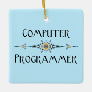 Datorprogrammerarrad Julgransprydnad Keramik