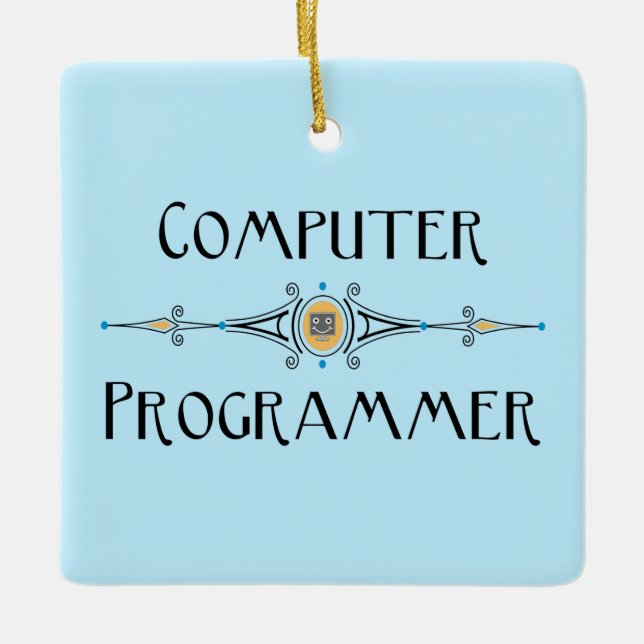 Datorprogrammerarrad Julgransprydnad Keramik (Framsida)