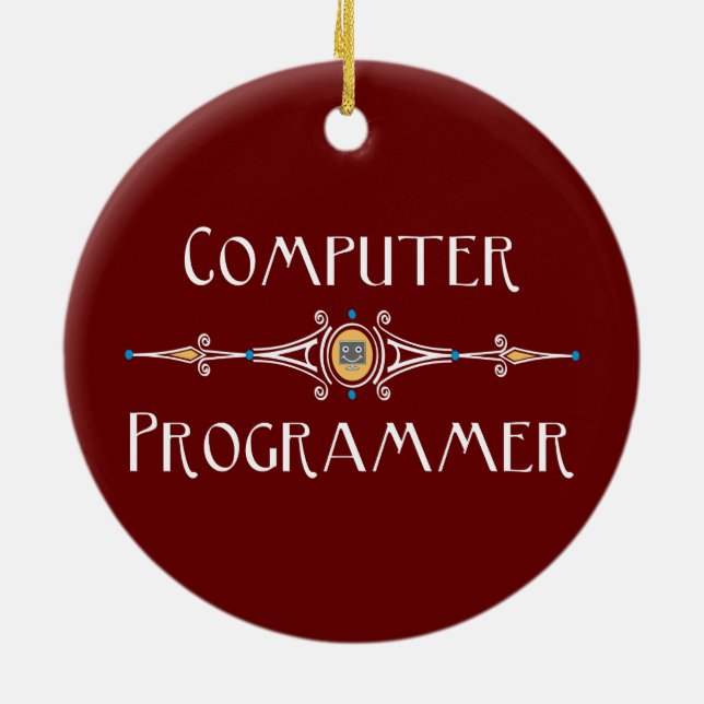 Datorprogrammerarrad Julgransprydnad Keramik (Baksidan)