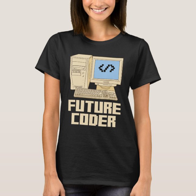 Datorprogrammeringsprogram Student Framtidskod T Shirt (Framsida)
