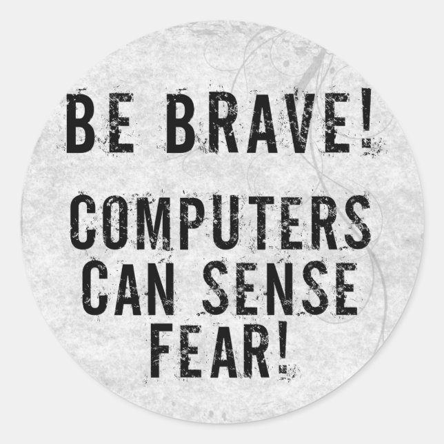 Datorrädsla Runt Klistermärke (Framsida)