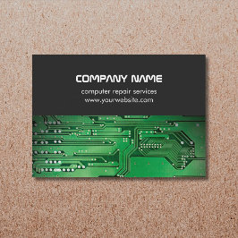 Datorreparation i Modern Grått Grönt Circuit Board Visitkort