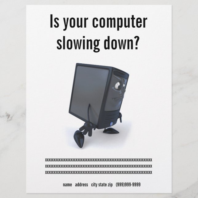 Datorreparation Reklamblad (Framsidan)