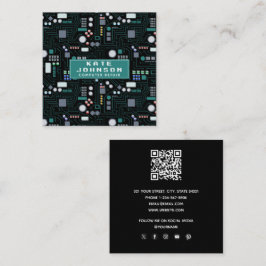 Datorreparationskretskort QR-kod Fyrkantigt Visitkort