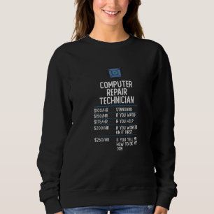 datorreparationstekniker med en rolig presentprese t shirt