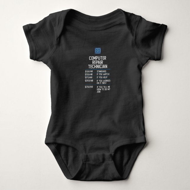 datorreparationstekniker med en rolig presentprese t shirt (Framsida)