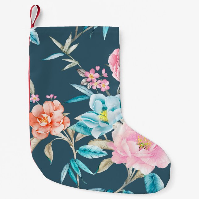 Datorritade vackra blommor illustrationsblomma liten julstrumpa (Framsidan)