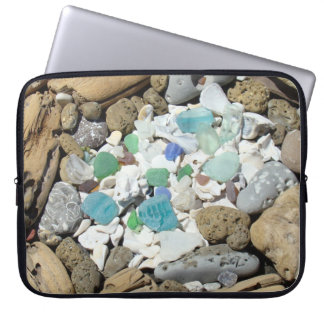 Datorskalskydd kvalitet Beach Sea Glass Fossiler Laptop Sleeve