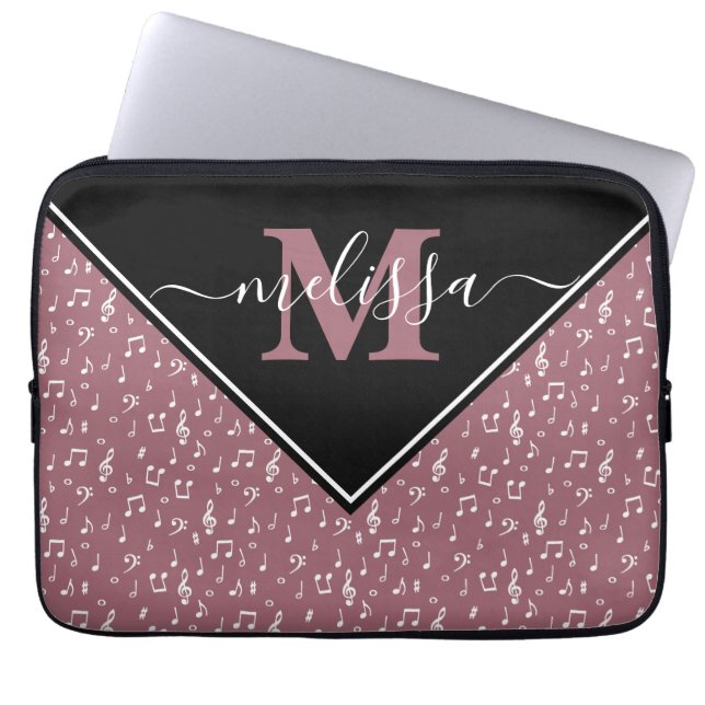 Datorslev med anpassade musik symboler laptop fodral (Framsidan)