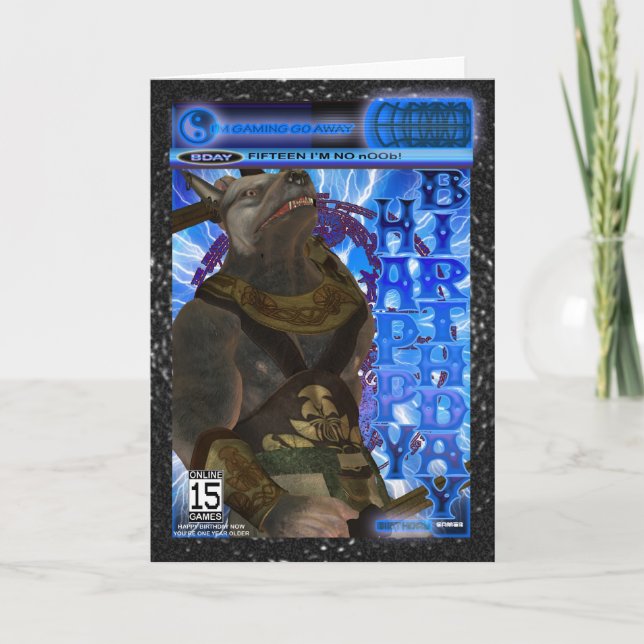 Datorspel Fläkt-födelsedagskort Kort (Framsida)