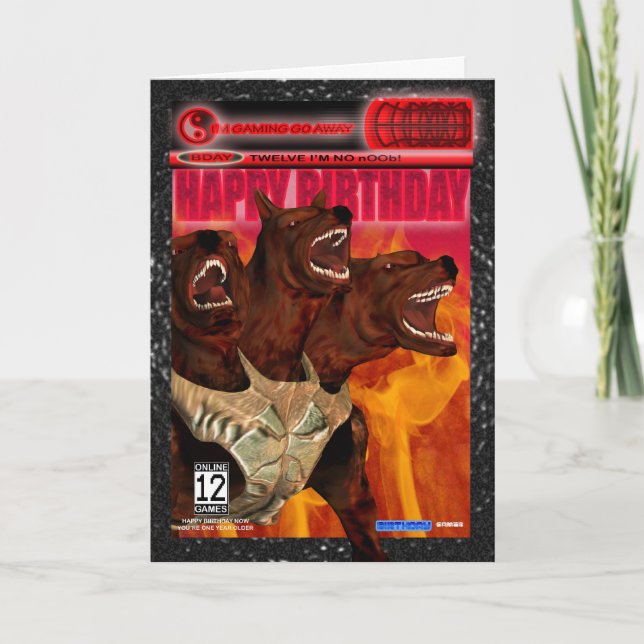 Datorspel, Fläkt, födelsedagskort, modern Kort (Framsida)