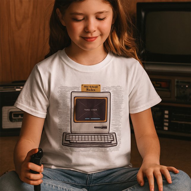 Datorspel över Old school Regler Retro T Shirt (Skapare uppladdad)
