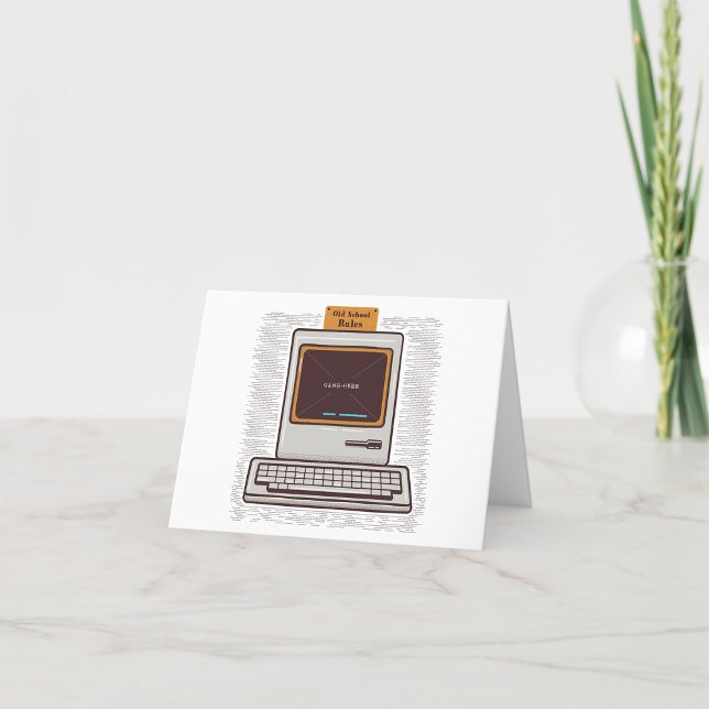 Datorspel över Old school Regler Retro Tack Kort (Skapare uppladdad)