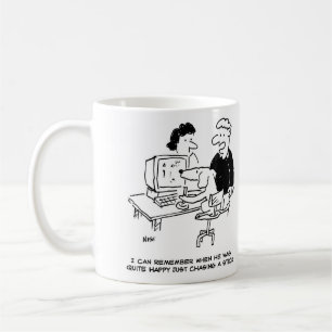 Datorspel spelas upp i hund kaffemugg