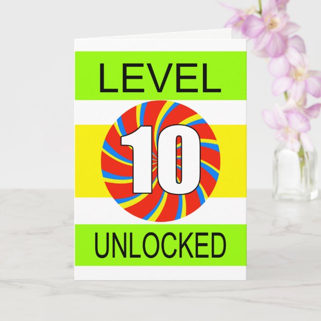 Datorspelare 10:e födelsedagen kort (Orkide)