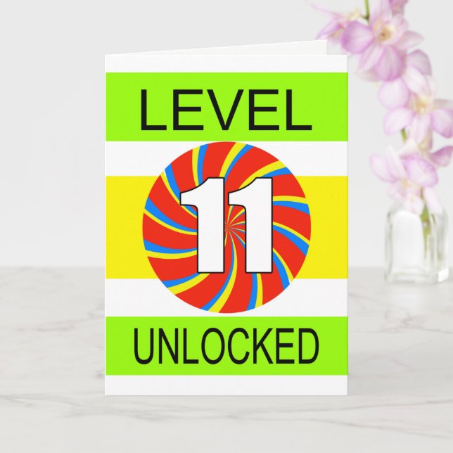 Datorspelare 11:e födelsedag kort (Orkide)