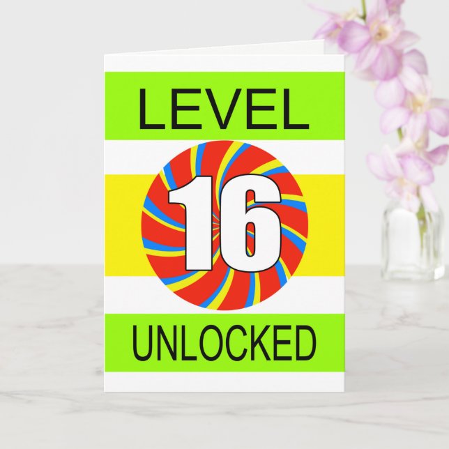 Datorspelare 16:e födelsedag kort (Orkide)