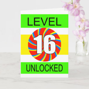 Datorspelare 16:e födelsedag kort