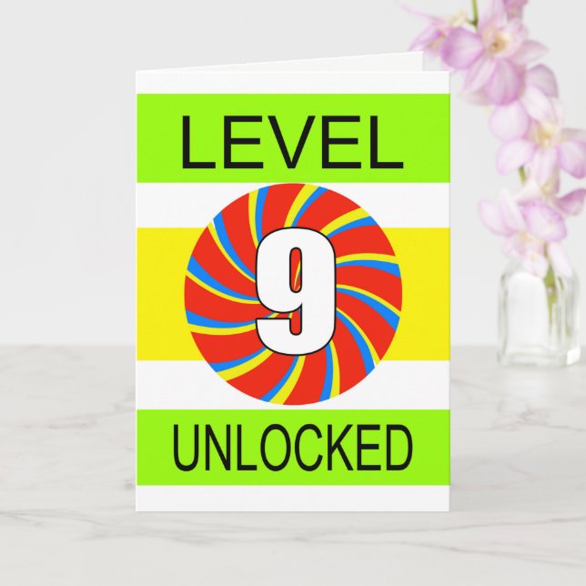 Datorspelare 9:e födelsedag kort (Orkide)