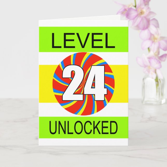 Datorspelare på 24:e födelsedagen kort (Orkide)