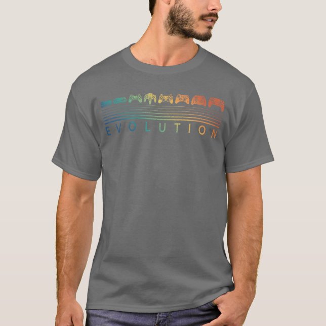 Datorspels Controller Evolution Spelare 80-tal 90- T Shirt (Framsida)