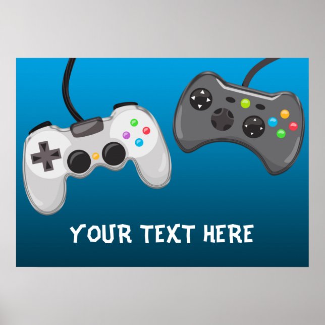 Datorspelscontrollers födelsedagsfestbanner poster (Framsidan)