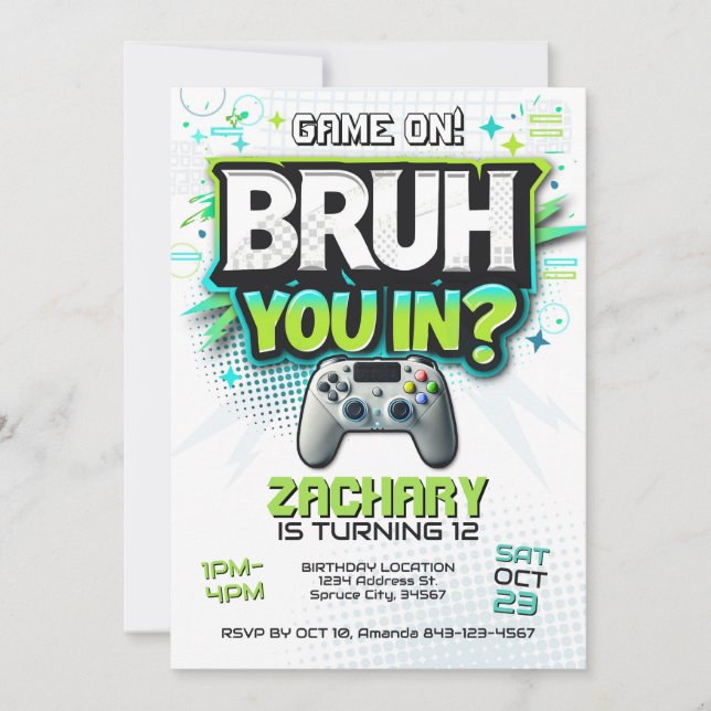 Datorspelspartaj Invitation till spelare Inbjudningar (Framsida)