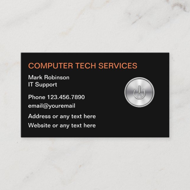 Datorstödservice med logotyp visitkort (Framsida)