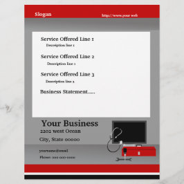 Datortekniker och reparationsflygare reklamblad