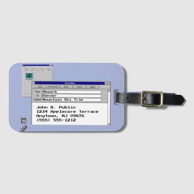 Datortema för Grattis på födelsedagen Anpassningsb Bagagebricka (Framsida horisontal)