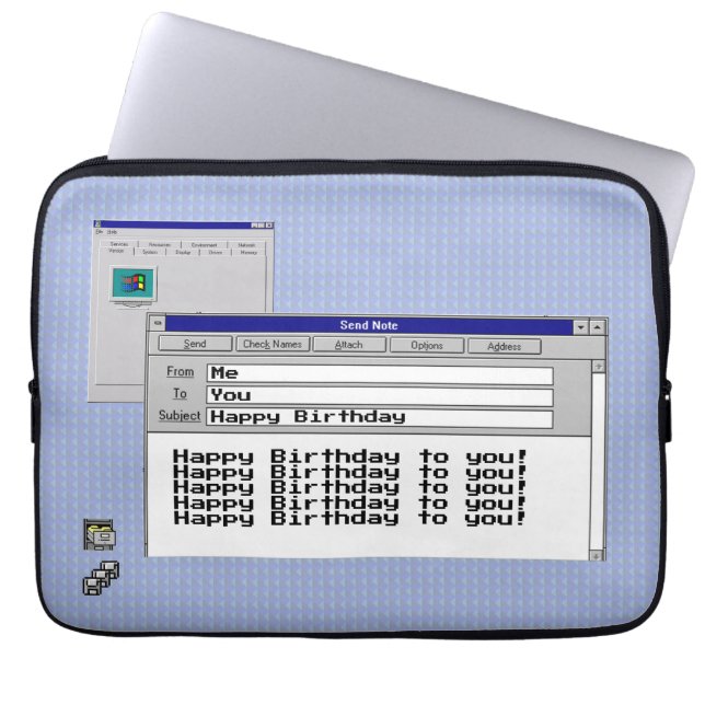 Datortema för Grattis på födelsedagen Anpassningsb Laptop Fodral (Framsidan)