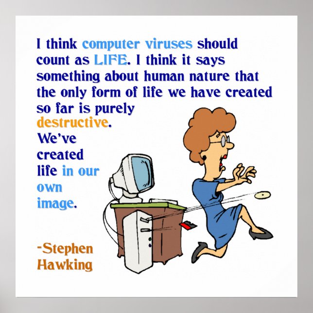 Datorvirus är levande (1) poster (Framsidan)