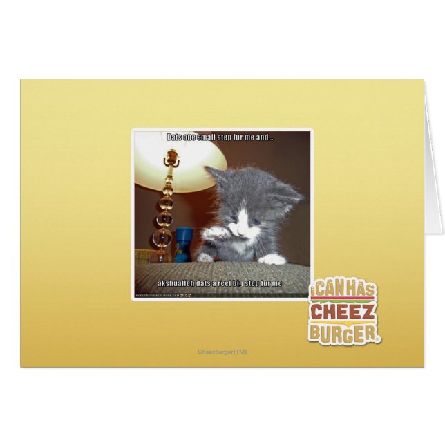 Dats ett litet steg päls me hälsningskort (Framsidan Horizontal)