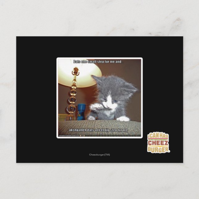 Dats ett litet steg päls me vykort (Framsida)