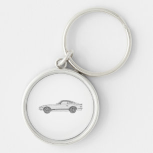 Datsun 240Z Rund Silverfärgad Nyckelring