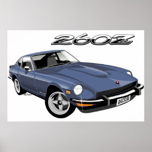 Datsun 260Z blå Poster