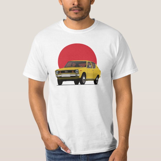Datsun Cherry E10 100A/120A - röd sol 9 färger -  T Shirt (Framsida)