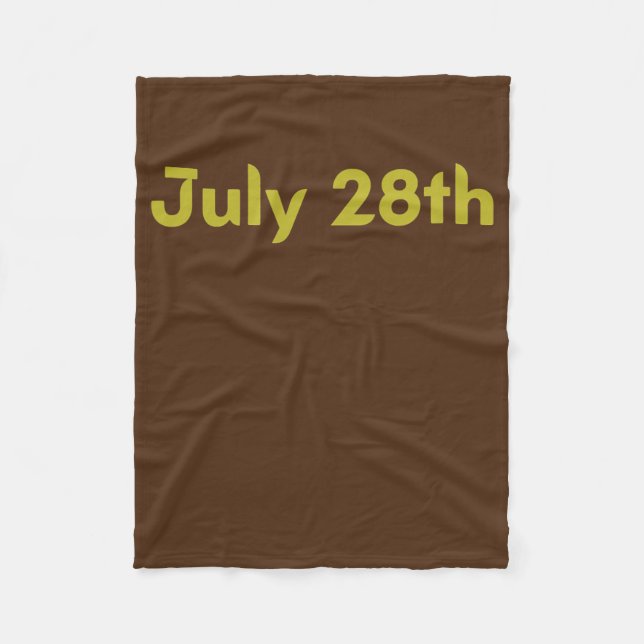 Datum 28 juli  fleecefilt (Framsidan)