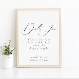 Datum burk Modern Svart Bröllopsdusch Aktivitetssk Poster