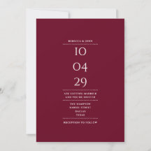 Datum för det moderna minimalistiska Burgundy Bröl