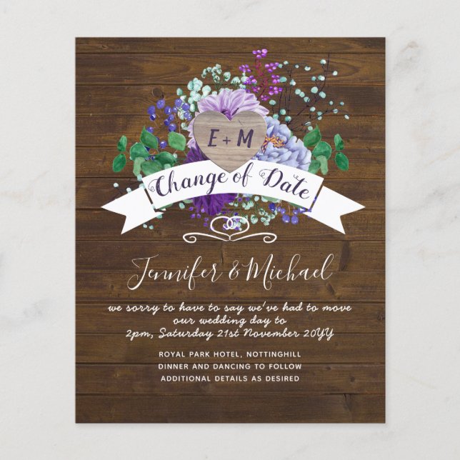 DATUM FÖR FÖRÄNDRING AV Blommigten FÖR Rustic Hear (Framsida)