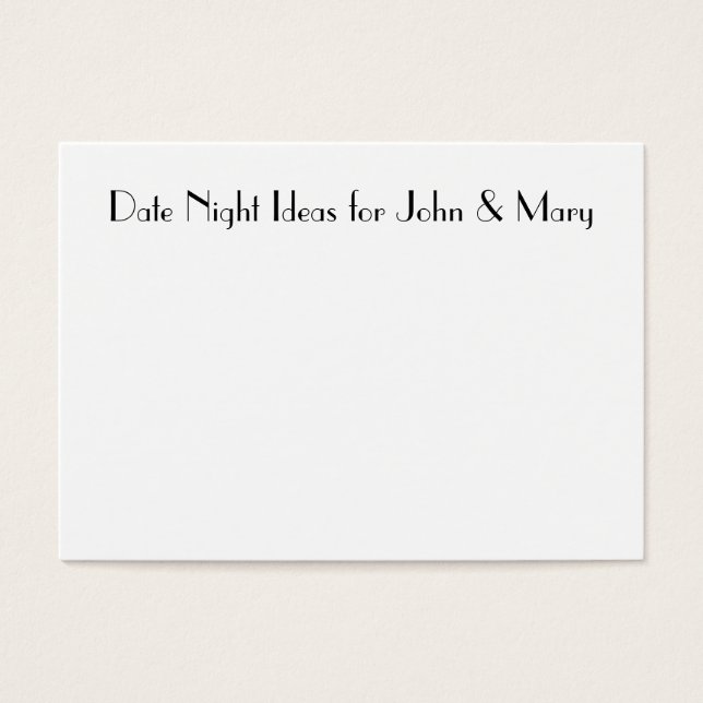 Datum för nattkort för Möhippor Visitkort (Framsidan)