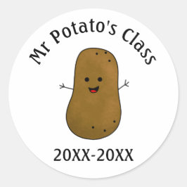 Datum för potatisklass runt klistermärke