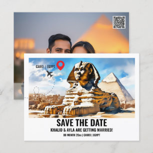 Datum för spara av fotot i Cairo Sphinx-pyramid Vykort