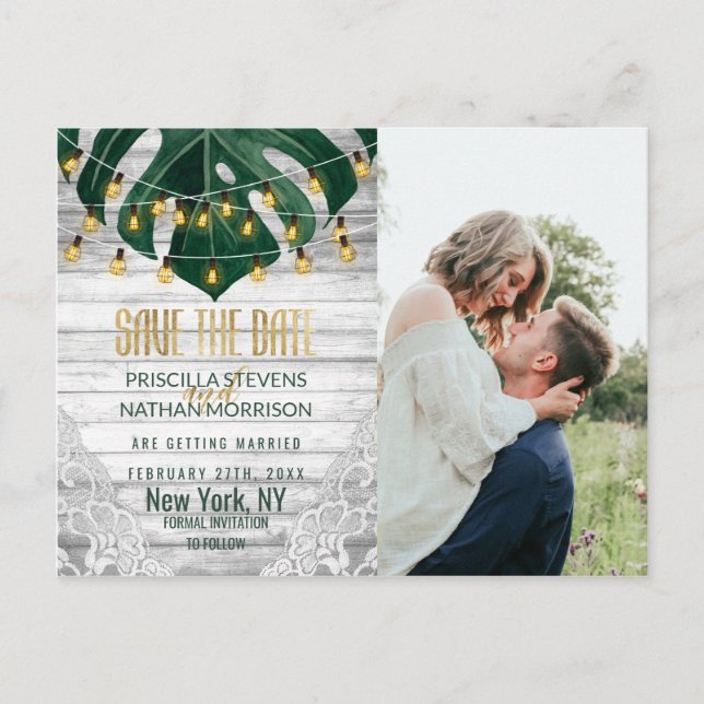 Datum för Spara av schweizerost Löv String Light S Vykort (Framsida)