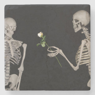 Datum natt Kute skelettet par Underlägg Sten