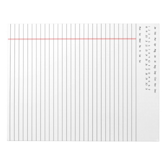 Datum Notepad Anteckningsblock (Framsida)